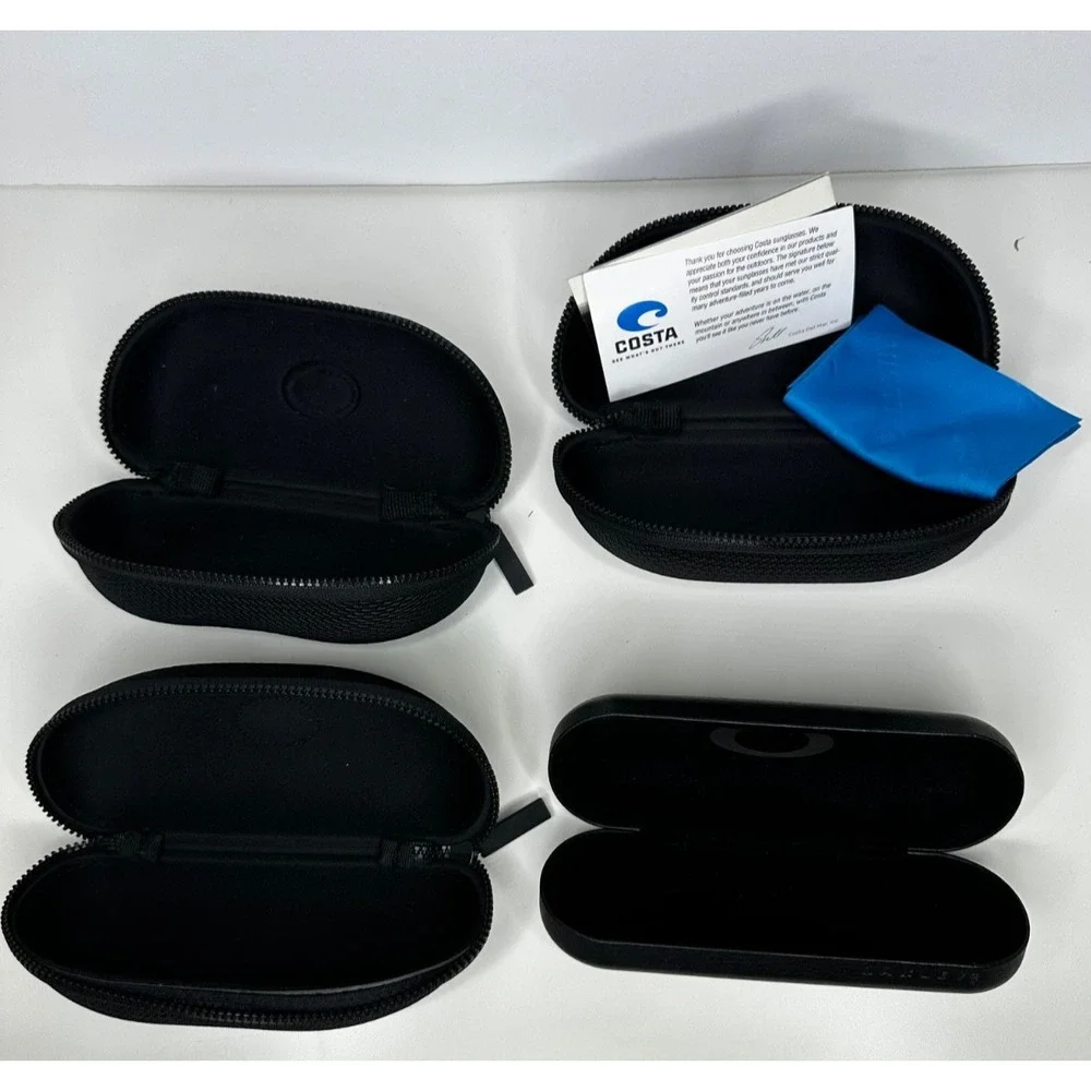 Costa Del Mar Oakley Sunglass Case Lot 4 Polishing Cloth zipper